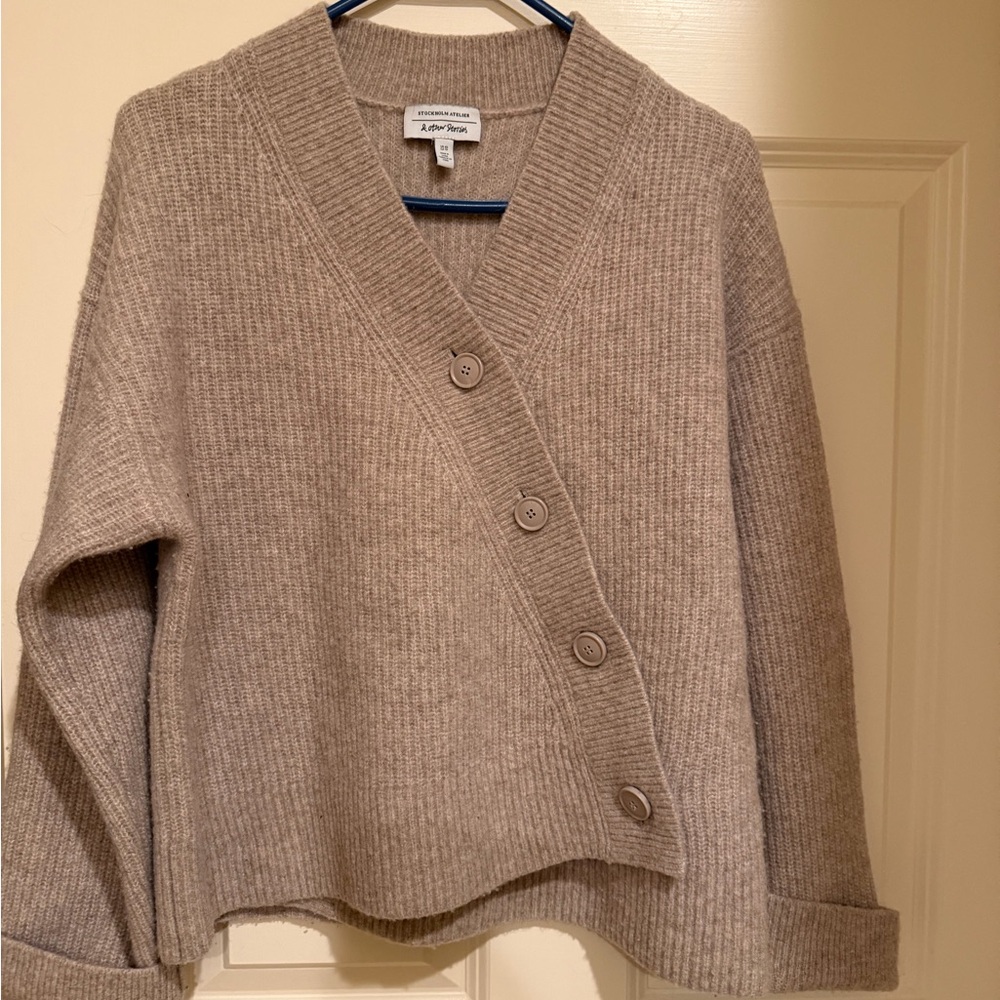 & Other Stories Taupe Cardigan Sweater